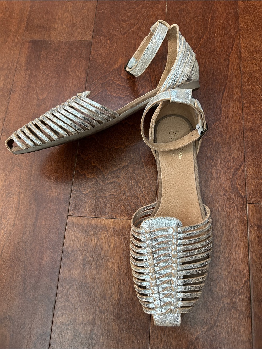 Seychelles Trinket Sandal, Huarache Inspired Woven Metallic Leather, Size 10